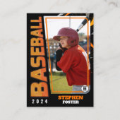 Moderne Oranje honkbalspeler Trading Kaart Stats Contactkaartje (Voorkant)