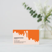 Moderne Oranje huis schilder aannemer verf druppel Visitekaartje (Staand voorkant)