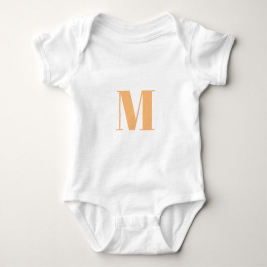 Moderne oranje initiaal op monogram schattig romper (Voorkant)