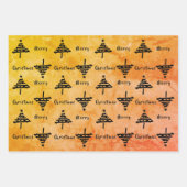 Moderne Oranje kerstboomfeestdag Inpakpapier Vel (Voorkant 3)