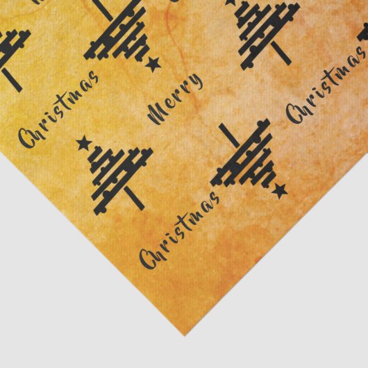 Moderne Oranje kerstboomfeestdag Tissuepapier (Detail)