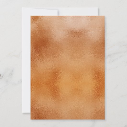 Moderne Oranje kerstfoto van metaal Feestdagenkaart (Achterkant)