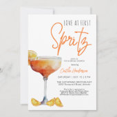 Moderne Oranje liefde bij First Spritz Vrijgezelle Kaart (Voorkant)