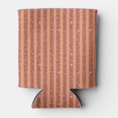 Moderne Oranje Mango Glitter Stijl Verticale Strep Blikjeskoeler (Voorkant)