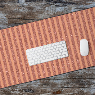 Moderne Oranje Mango Glitter Stijl Verticale Strep Bureaumat