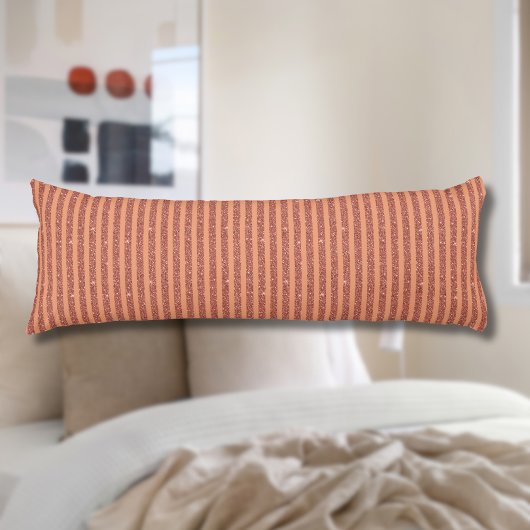 Moderne Oranje Mango Glitters Verticale Strepen Lichaamskussen