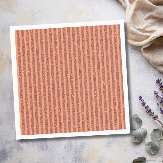 Moderne Oranje Mango Glitters Verticale Strepen Servet
