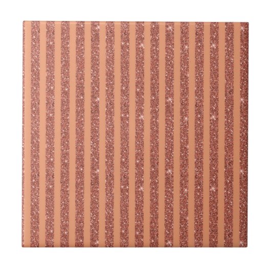 Moderne Oranje Mango Glitters Verticale Strepen Tegeltje (Voorkant)