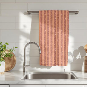 Moderne Oranje Mango Glitters Verticale Strepen Theedoek