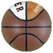 Moderne Oranje Metallic Teamnaam Nummer Basketbal (Rechts)
