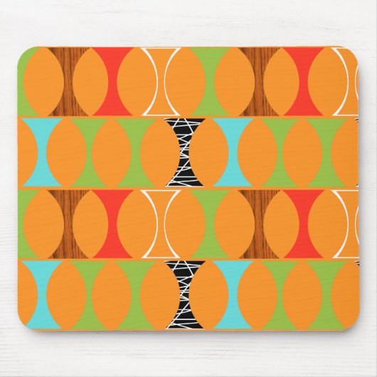 Moderne Oranje Moespad uit het midden van de eeuw Muismat (Voorkant)