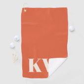 Moderne Oranje Monogram Beginletters Persoonlijk Golfhanddoek (Insitu)