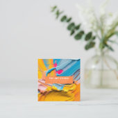 Moderne Oranje naam Kunstwerk Artiest Art Studio Vierkante Visitekaartje (Staand voorkant)