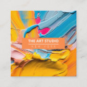 Moderne Oranje naam Kunstwerk Artiest Art Studio Vierkante Visitekaartje (Voorkant)