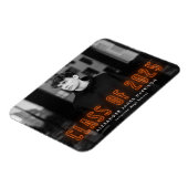 Moderne Oranje Neon Class of 2023 Photo Afstuderen Magneet (Linkerzijde)