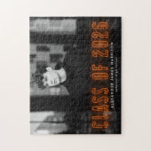 Moderne Oranje Neon Klasse van 2025 Afstuderen Fot Legpuzzel (Verticaal)