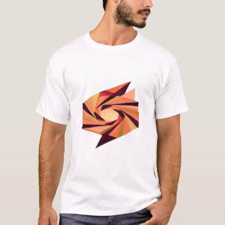 Moderne Oranje Origami Gefaceteerde Abstracte Draa T-shirt