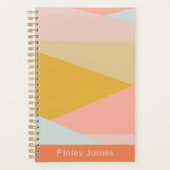 Moderne Oranje pastel Stijlvolle gepersonaliseerde Planner (Voorkant)