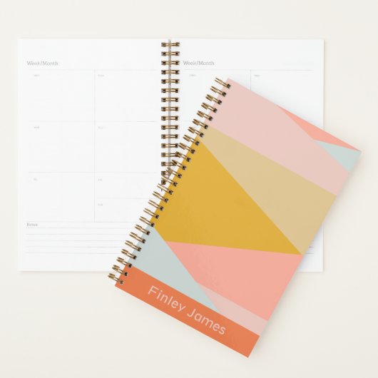 Moderne Oranje pastel Stijlvolle gepersonaliseerde Planner (Display)