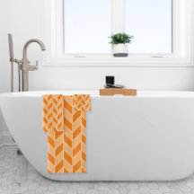 Moderne Oranje Perzik Visgraat Chevron Patroon