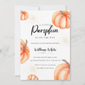 Moderne Oranje pompoen Halloween Herfst Baby showe Kaart (Voorkant)