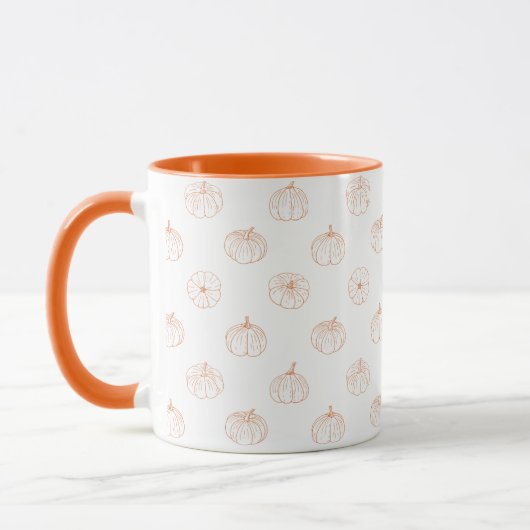 Moderne Oranje pompoen Halloween herfst koffie Mok (Links)