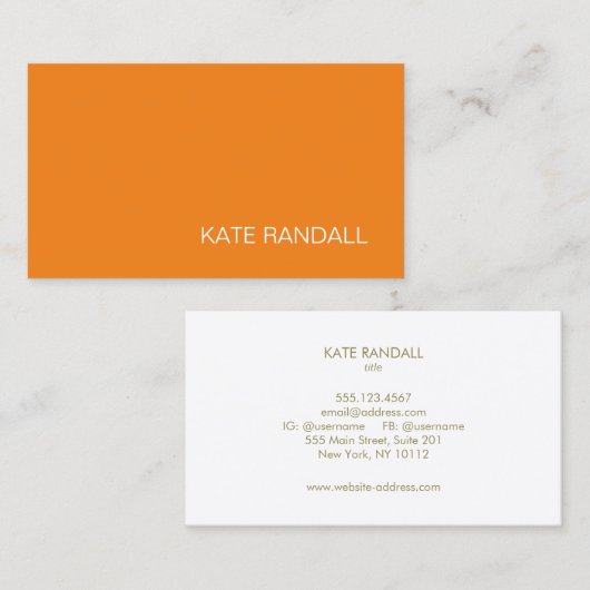 Moderne Oranje professional Visitekaartje (Voorkant / Achterkant)