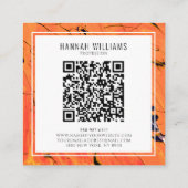 Moderne Oranje QR-code Terracotta-verfpatroon Vierkante Visitekaartje (Achterkant)