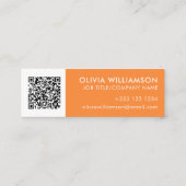 Moderne Oranje regenboog-Waterverf QR-code Mini Visitekaartje (Achterkant)