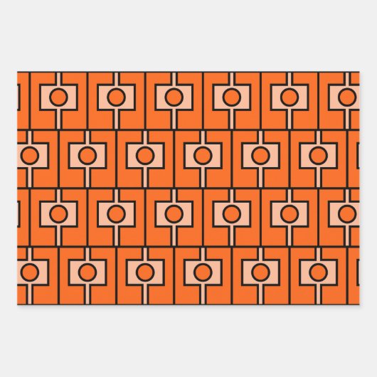 Moderne Oranje Rektangel geometrisch Inpakpapier Vel (Voorkant)