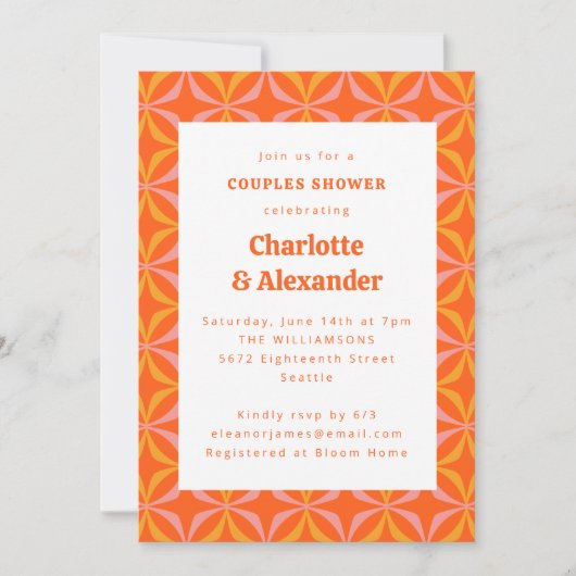 Moderne Oranje reprografie-koele typografie Kaart (Voorkant)