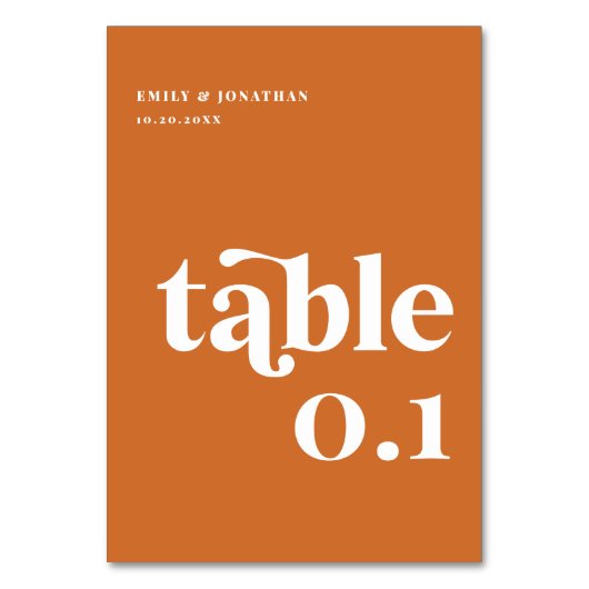 Moderne Oranje Retro Boho bruiloft Kaart (Voorkant)