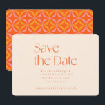 Moderne Oranje Retro Geometrische Eenvoudige Trouw Save The Date<br><div class="desc">Moderne Oranje Retro Geometrische Eenvoudige Trouw 'Save the Date'</div>