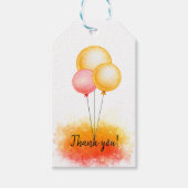 Moderne Oranje rode Waterverf Schilderstrepen Ta Cadeaulabel (Voorkant)