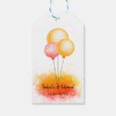 Moderne Oranje rode Waterverf Schilderstrepen Ta Cadeaulabel (Achterkant)