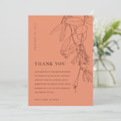 MODERNE ORANJE ROUTELIJN VOOR HET TEKENEN VAN STRO BEDANKKAART (Staand voorkant)