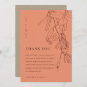 MODERNE ORANJE ROUTELIJN VOOR HET TEKENEN VAN STRO BEDANKKAART (Voorkant / Achterkant)