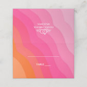 moderne oranje roze bruiloft plaatskaartje (Buitenkant ongevouwen)