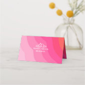 moderne oranje roze bruiloft plaatskaartje (Achterkant)