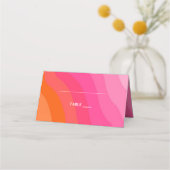 moderne oranje roze bruiloft plaatskaartje (Voorkant)