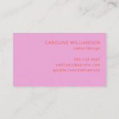 Moderne, Oranje roze, creatieve professional Visitekaartje (Achterkant)