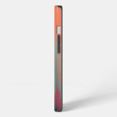 Moderne oranje roze groene abstracte kunst iPhone hoesje (Linkerkant)