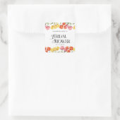 Moderne Oranje Roze Tulpen Bloemrijke Bruidsdouche Vierkante Sticker (Tas)