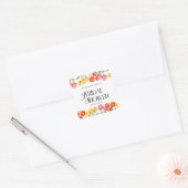 Moderne Oranje Roze Tulpen Bloemrijke Bruidsdouche Vierkante Sticker (Envelop)