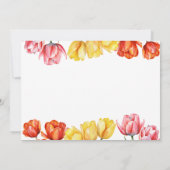 Moderne Oranje Roze Tulpjes Bruidsbruiloft Bedankkaart (Achterkant)