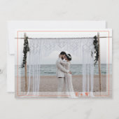 Moderne Oranje Roze Waterverf Bloemen Fotobruiloft Save The Date (Achterkant)