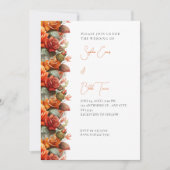 Moderne Oranje Rozen Herfst White Wedding Kaart (Voorkant)