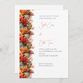 Moderne Oranje Rozen Herfst White Wedding Kaart (Voorkant / Achterkant)