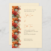 Moderne Oranje Rozen Vallen Geel Bruiloft Kaart (Voorkant / Achterkant)