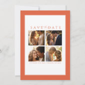 Moderne oranje Save the Date trouwkaart Kaart (Achterkant)